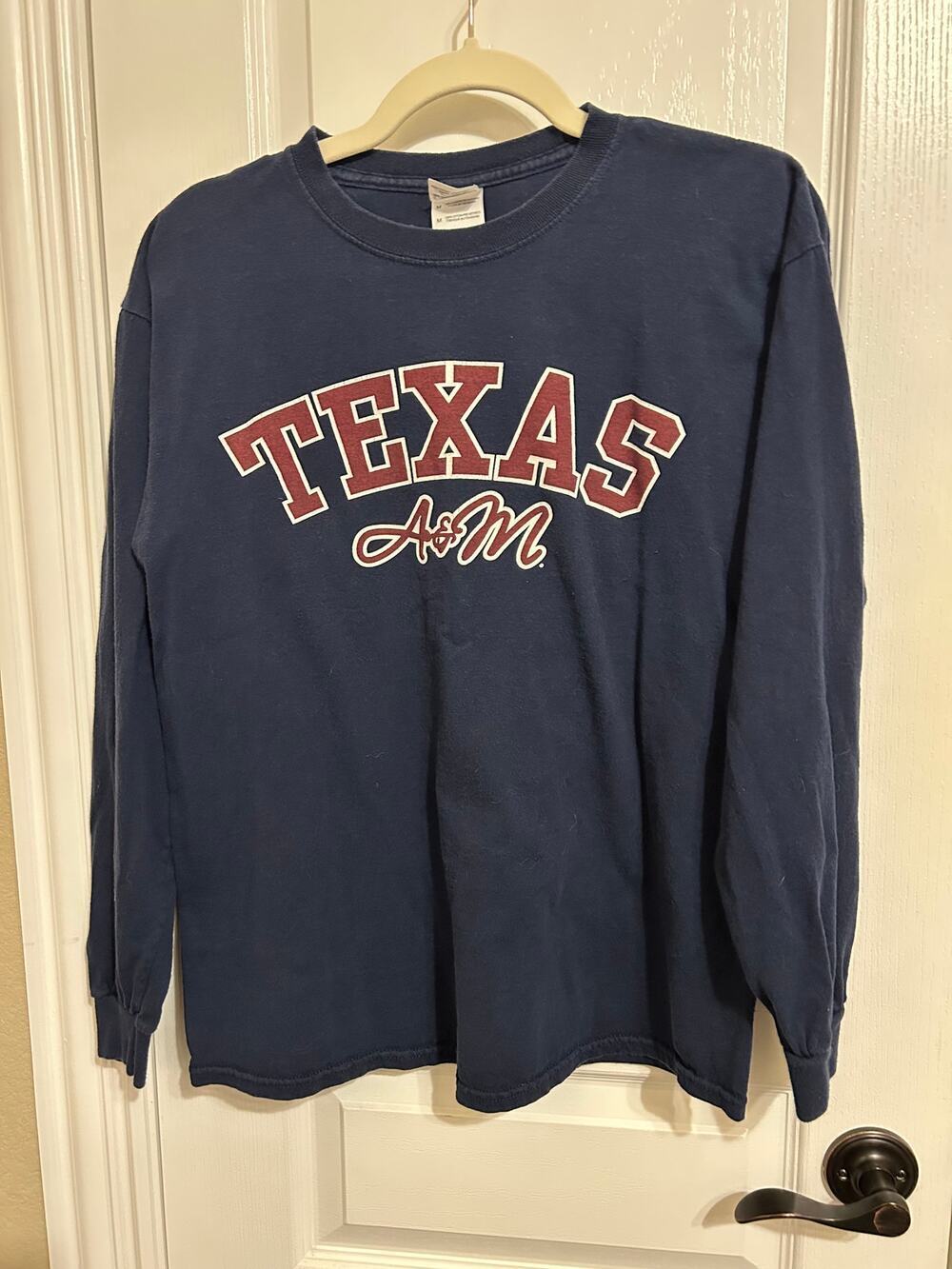 Navy Aggie Long-Sleeve T-Shirt Cotton Medium